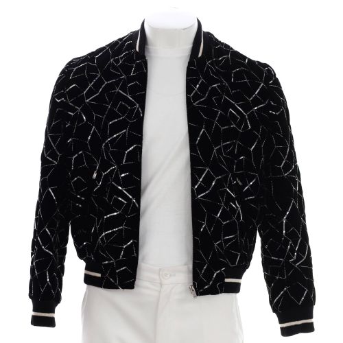 Men's Teddy Varsity Jacket Embellished Velvet